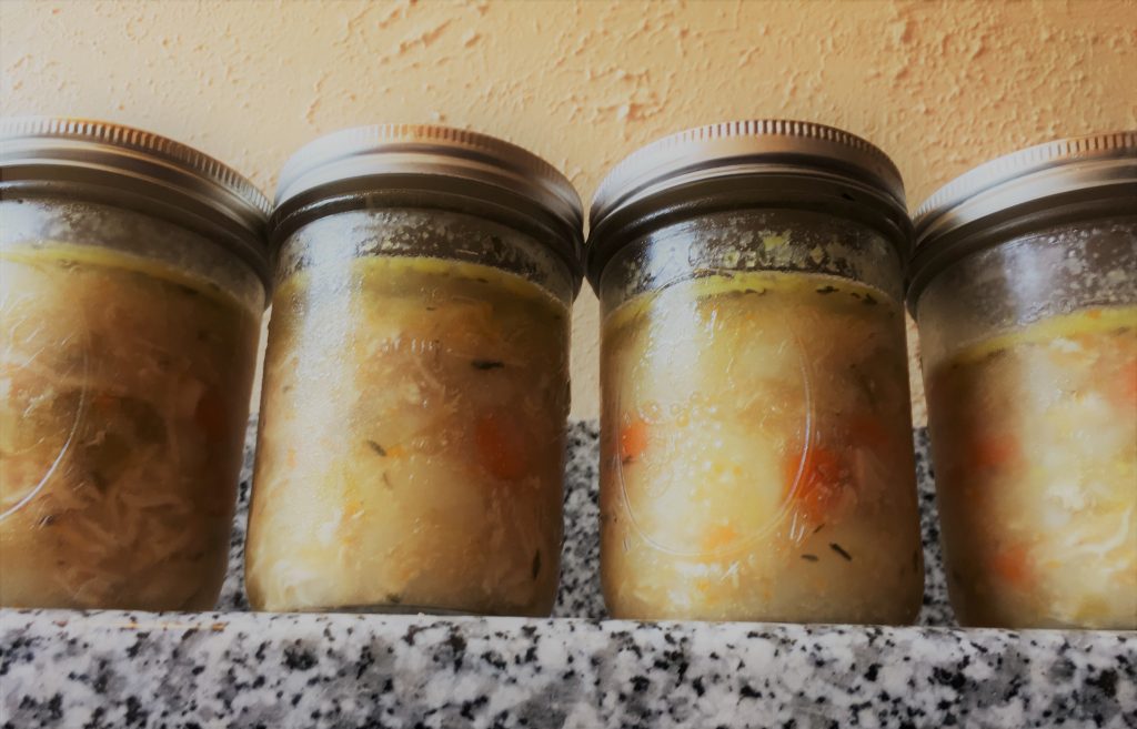 Instant Pot Turkey Soup in mason jars