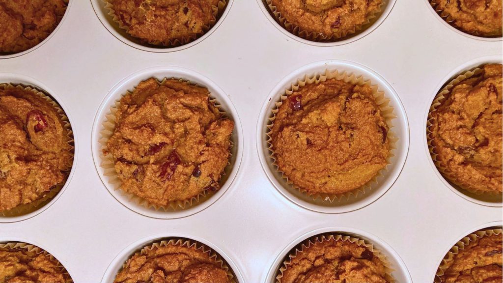 gluten free cranberry pumpkin muffin