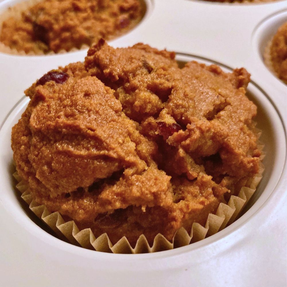 gluten free cranberry pumpkin muffin