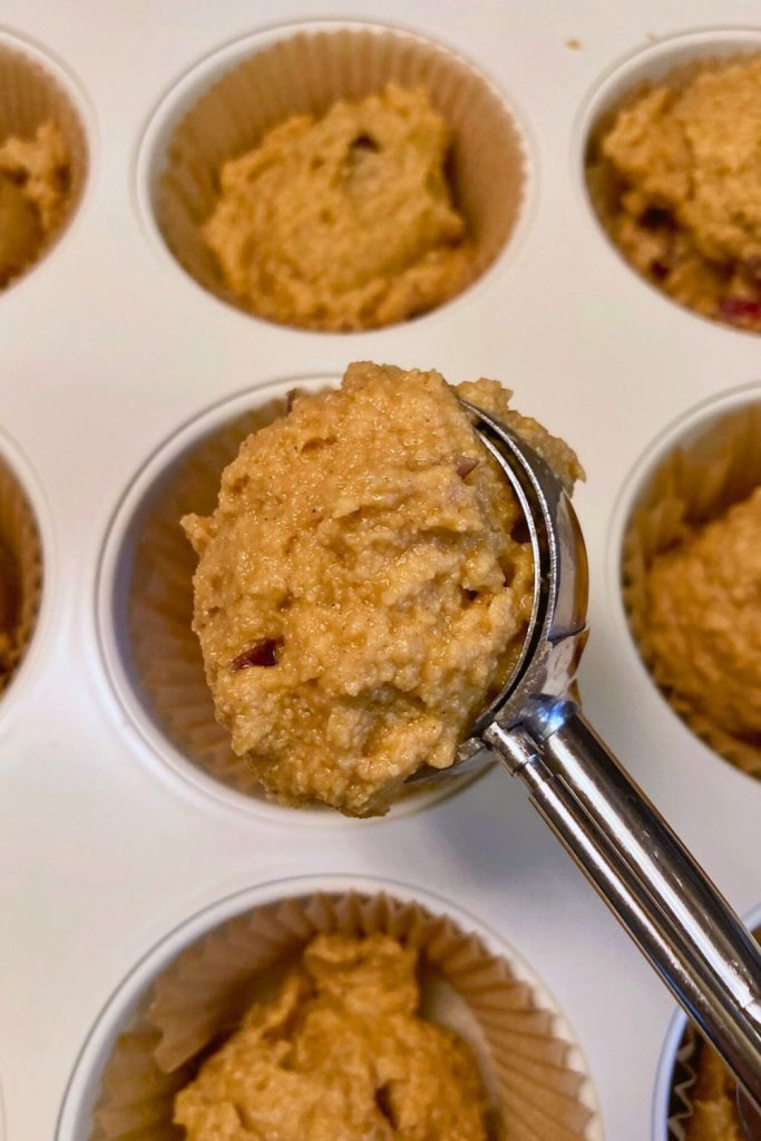 gluten free cranberry pumpkin muffin batter